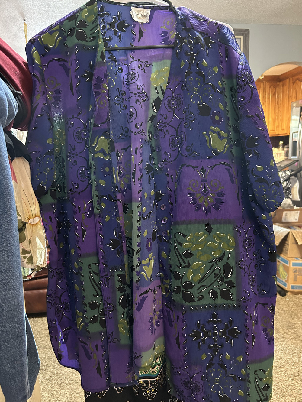Bentley Women's Plus Size 22W Sheer Floral Kimono Jacket
